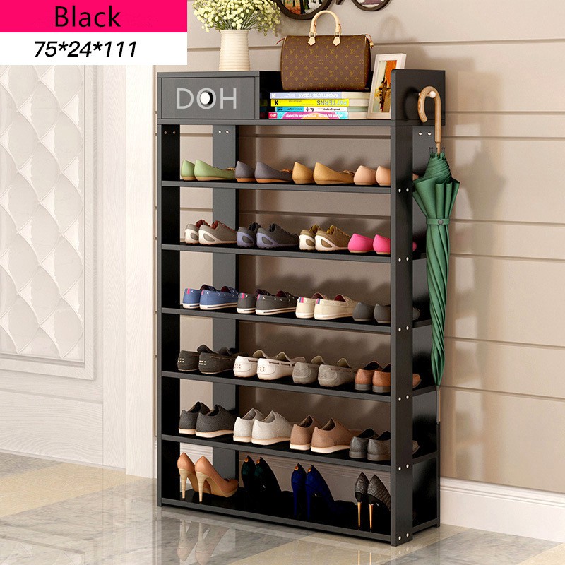 Modern Wood Shoe Rack 7 Tier Shelf Cabinet Storage Shelves Home