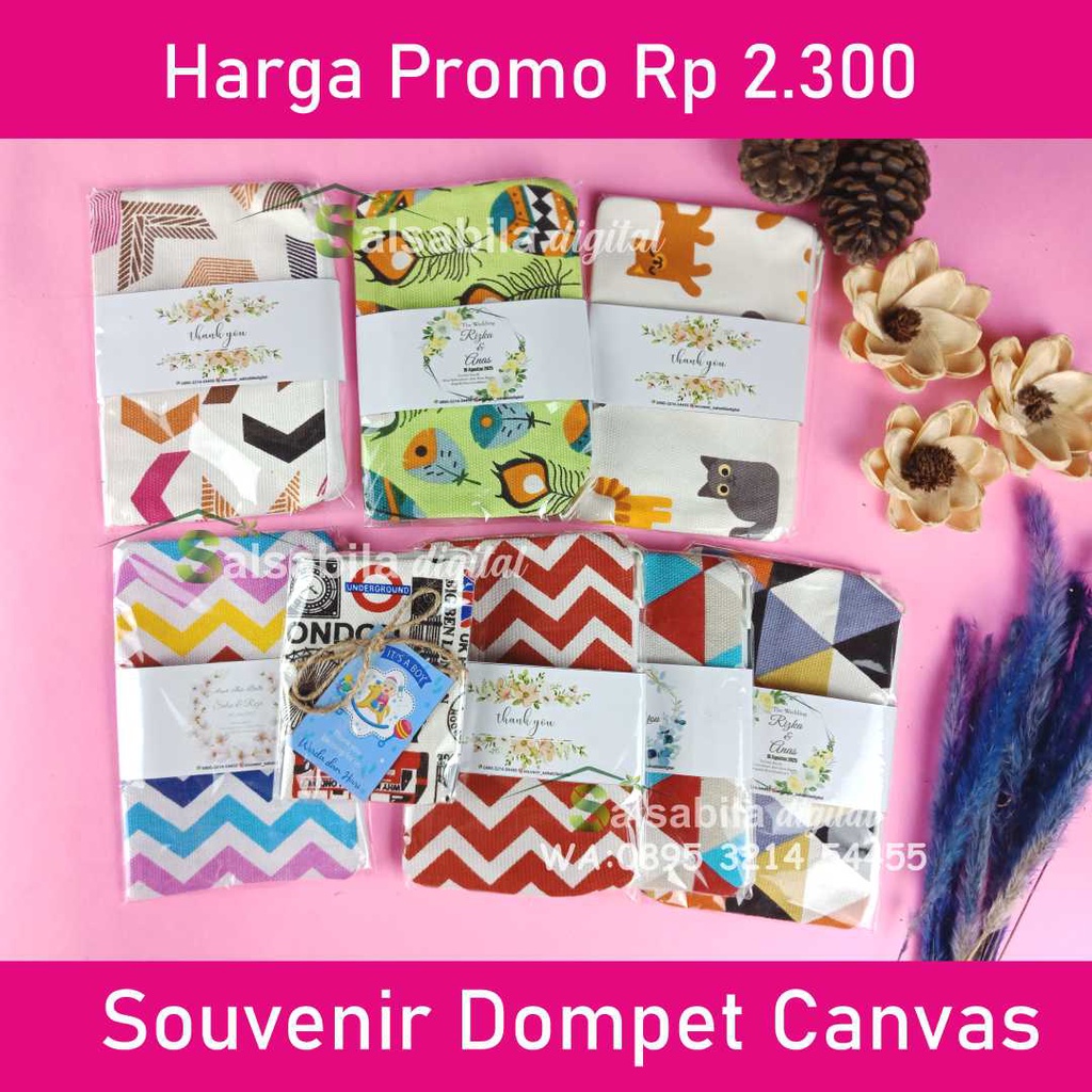 Canvas Wallet Wedding souvenir | Shopee Malaysia