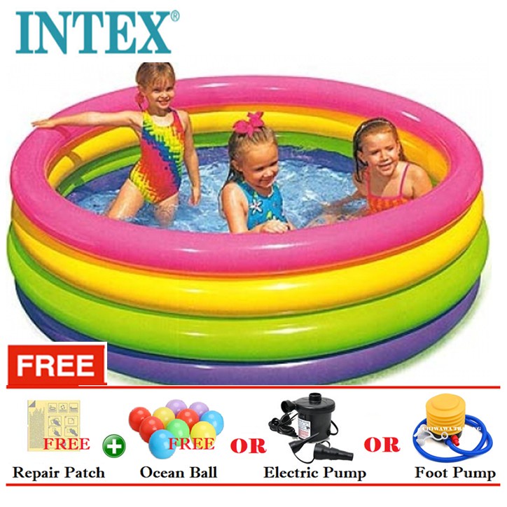PROMOTION 56441 INTEX Inflatable Ring Swimming Pool Safe PVC Bath Basin KOLAM KANAK
