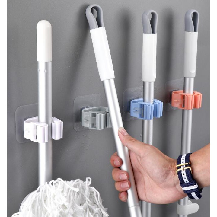 Mop Sangkut Mop Hook Rack Mop Holder Penyangkut Clip Trace-less Hanger 