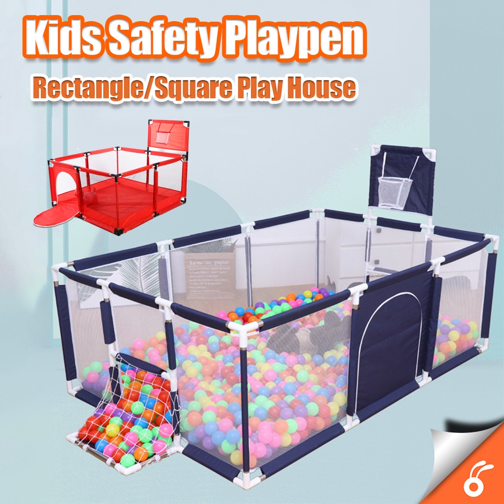 6083 VISION Baby Kids Safety Playpen Play fence Red & Blue Rectangle ...