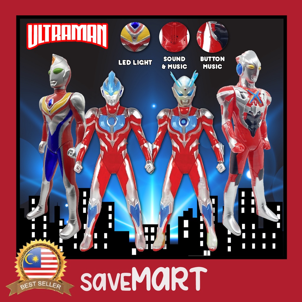 (BIG) Ultraman Toy Action Figure Play Toy with Sound And Light / Patung