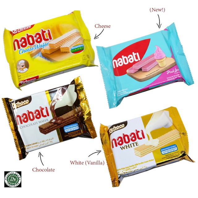 Nabati Cheese/Chocolate/Pink Lava/White Wafer (10 x 45g) Extra 30% ...