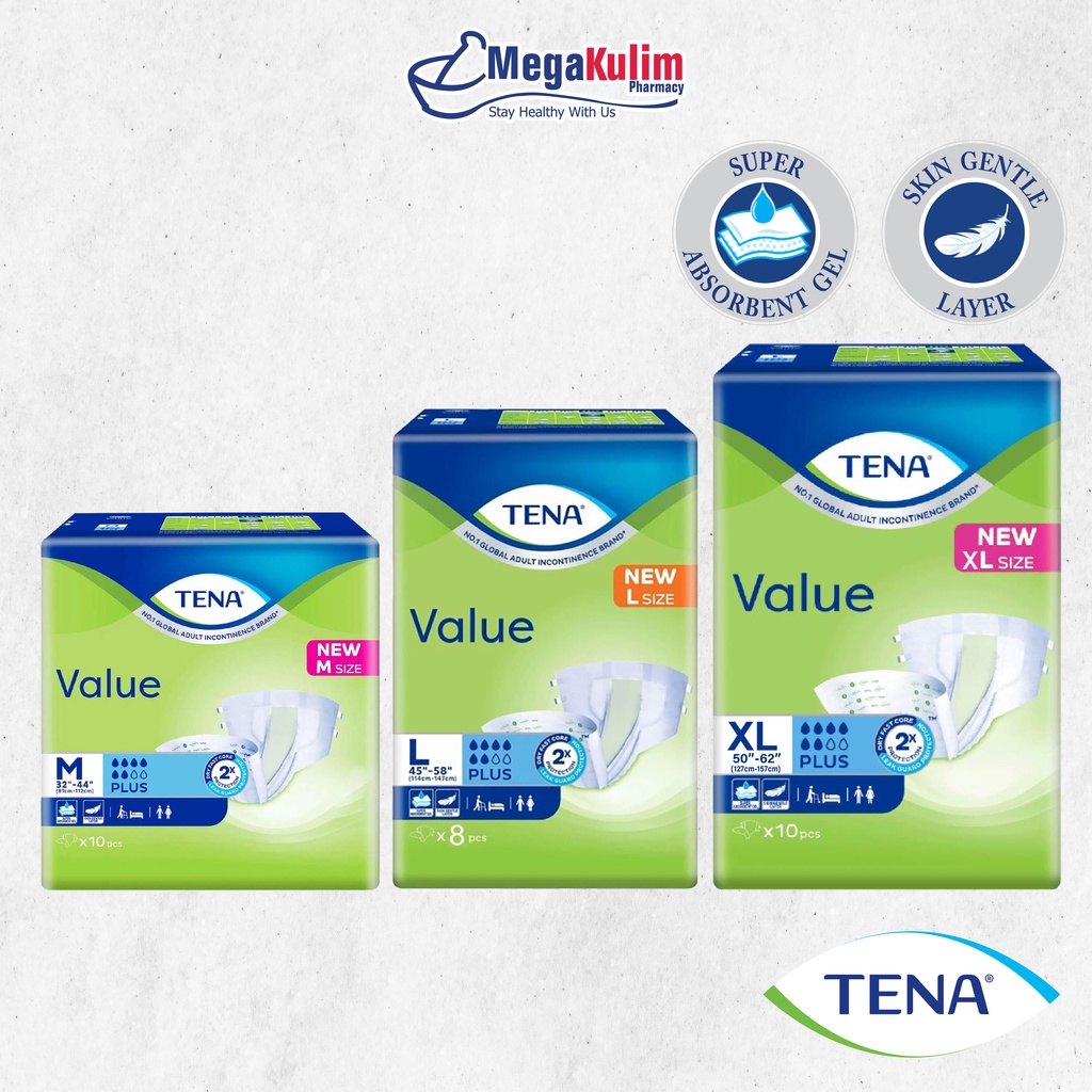 Tena Value Adult Diaper M10s L8s Xl10s Shopee Malaysia