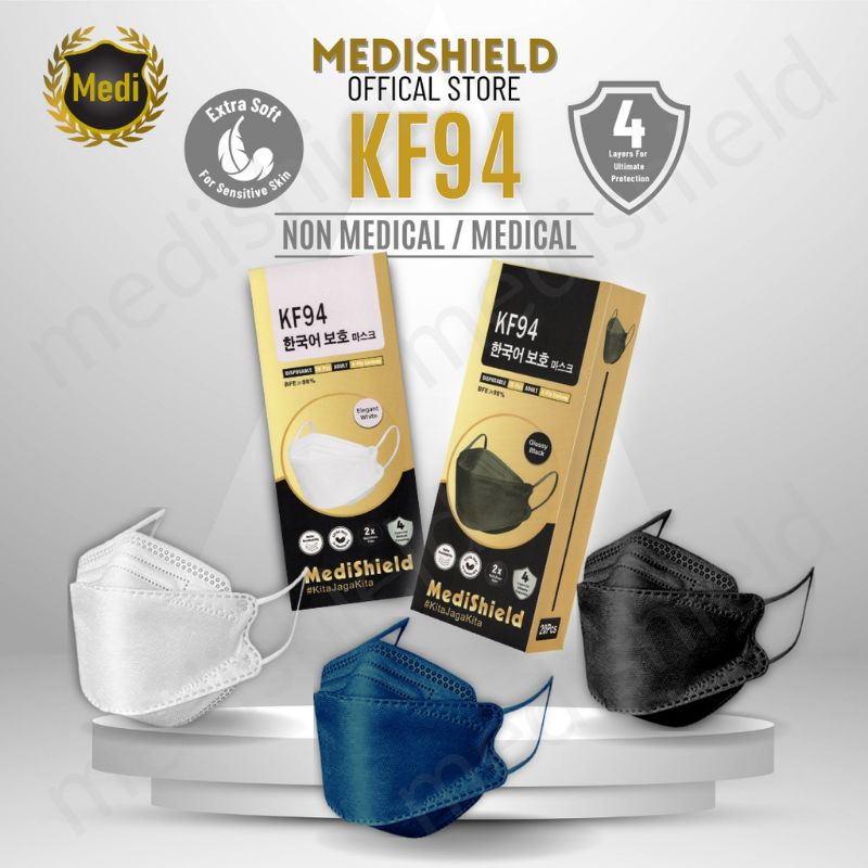 KF94 Mask Head Loop Mask Hijab Mask 4 Ply MediShield KF94 4 Layer Non