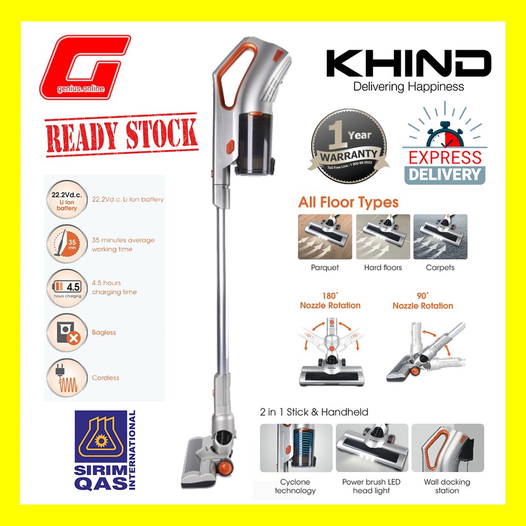 KHIND VC9675 Cordless Vacuum Cleaner 2 in 1 Handheld Vacumm VC9675 Handy Vacumm Shopee Malaysia