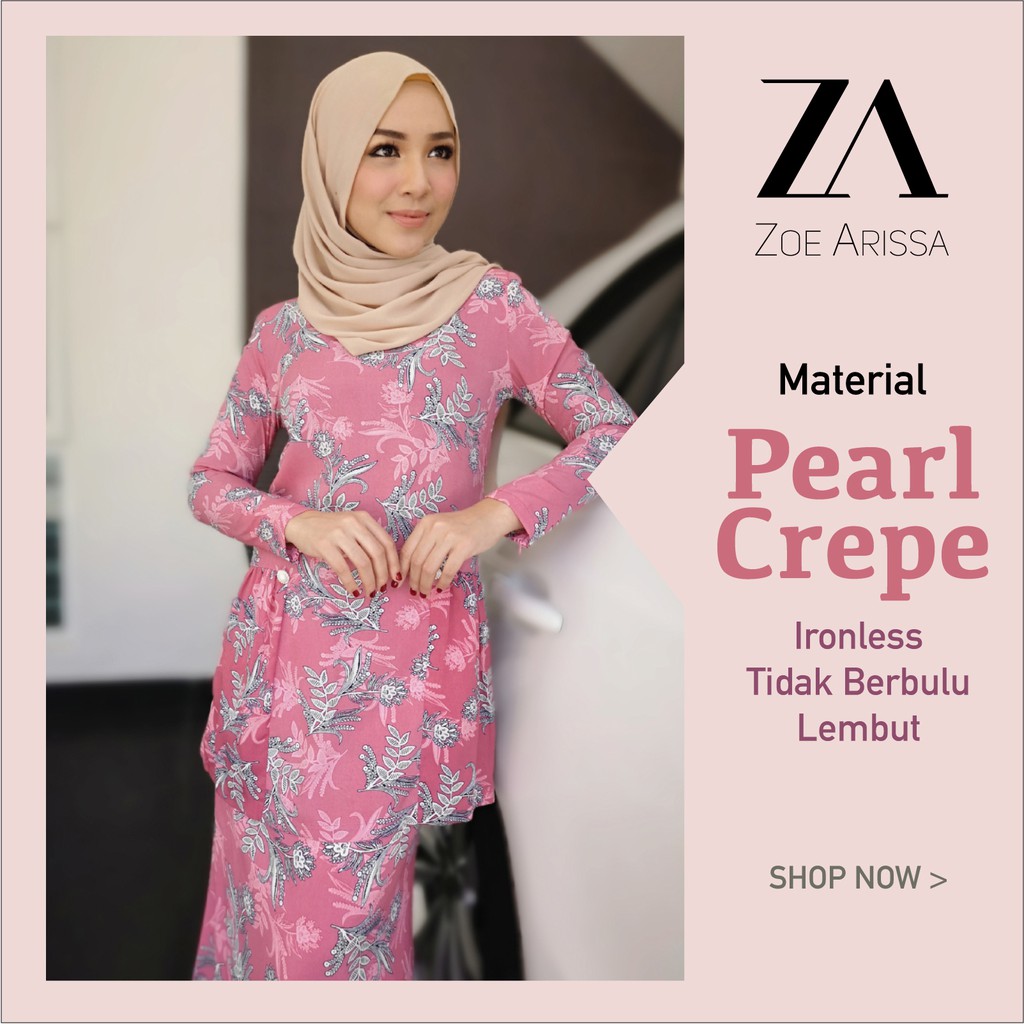  Baju  Kurung  Moden  Print Floral Navy  Blue  Pink Black 