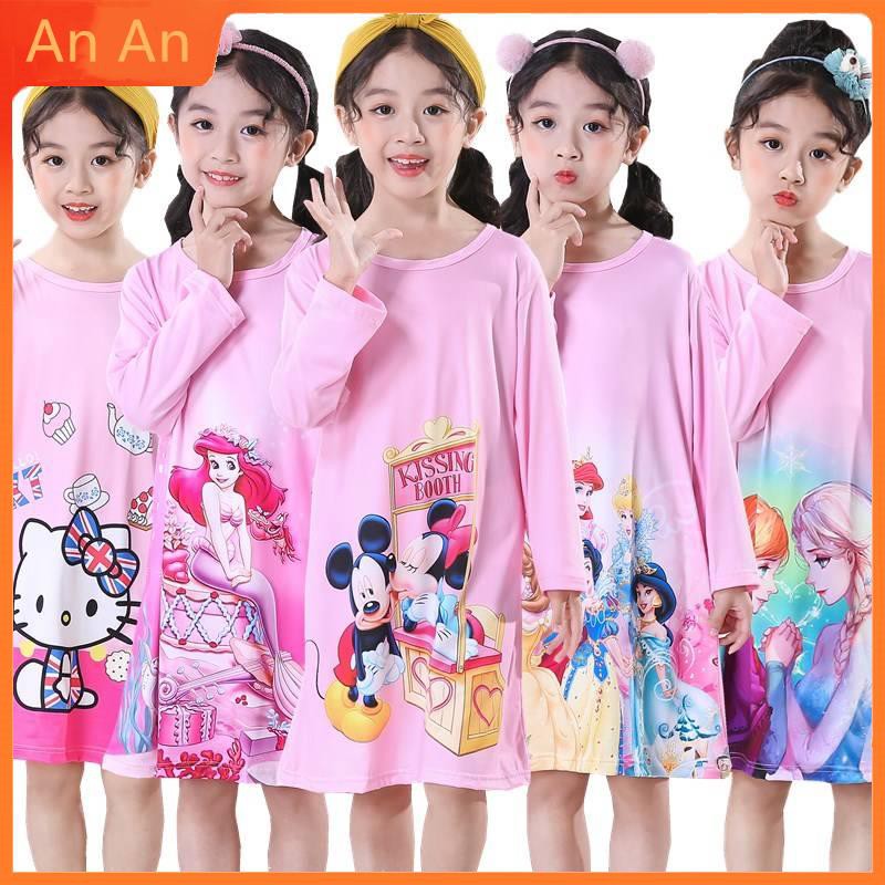 long sleeve girls nightdress