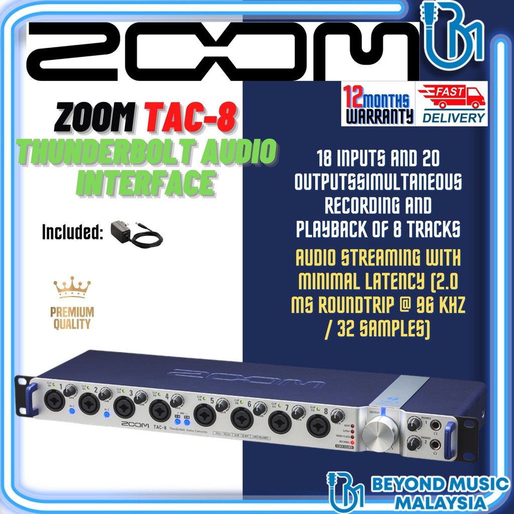 Zoom TAC8 Thunderbolt Audio Interface Shopee Malaysia