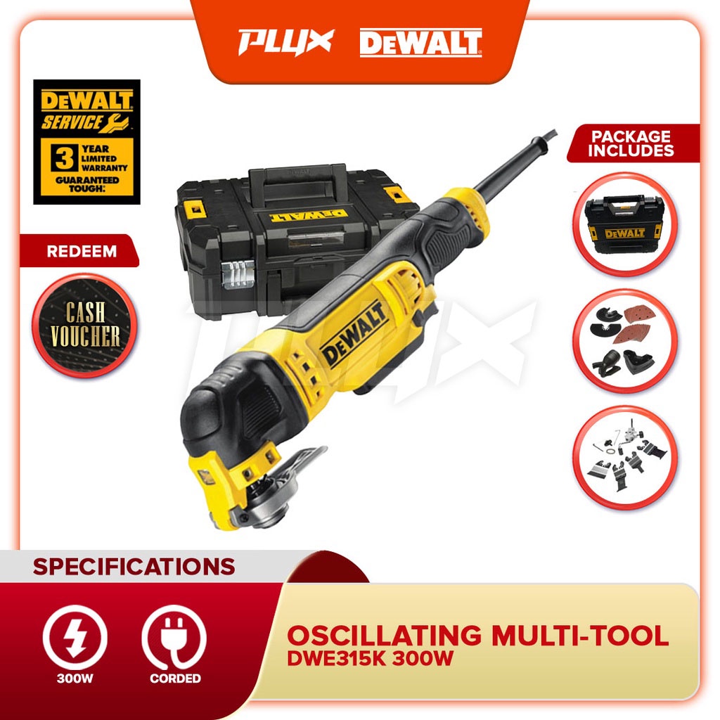DEWALT DWE315KB1 300W Oscillating Multi Tool With Accessories