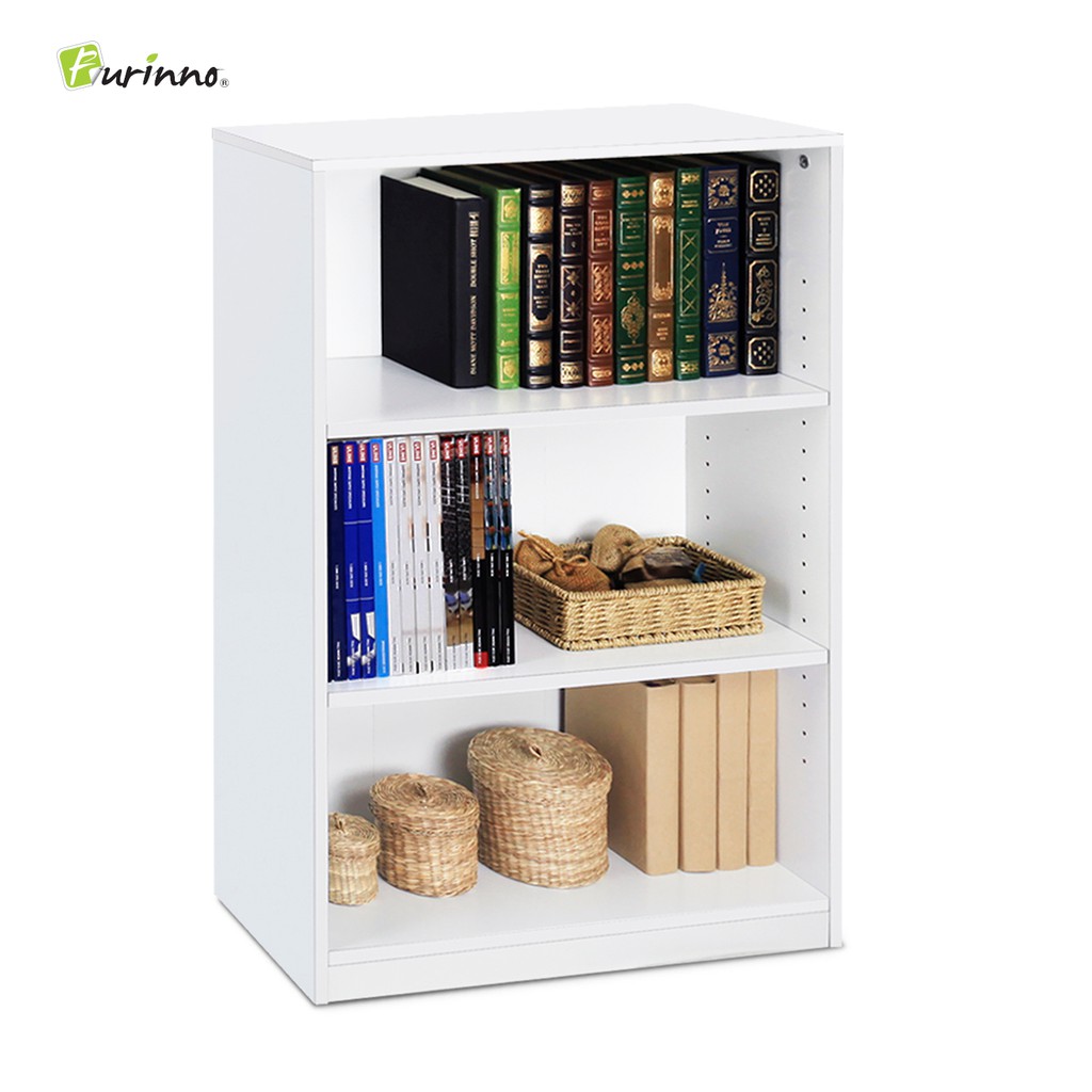 Furinno 14151r1 Wh Jaya Home 3 Tier Bookshelf Book Rack Cabinet