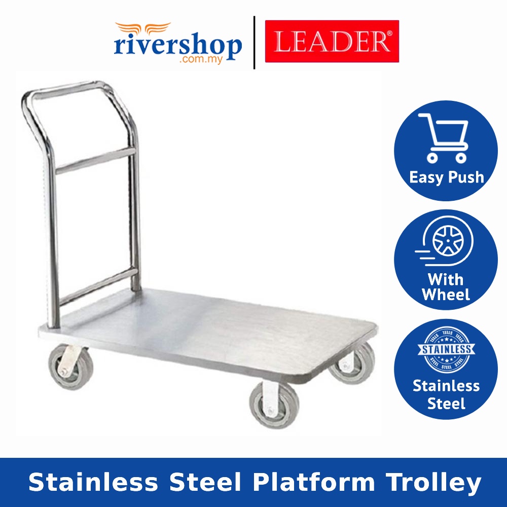 LEADER Stainless Steel Platform Trolley PFT1002/SS Single Deck