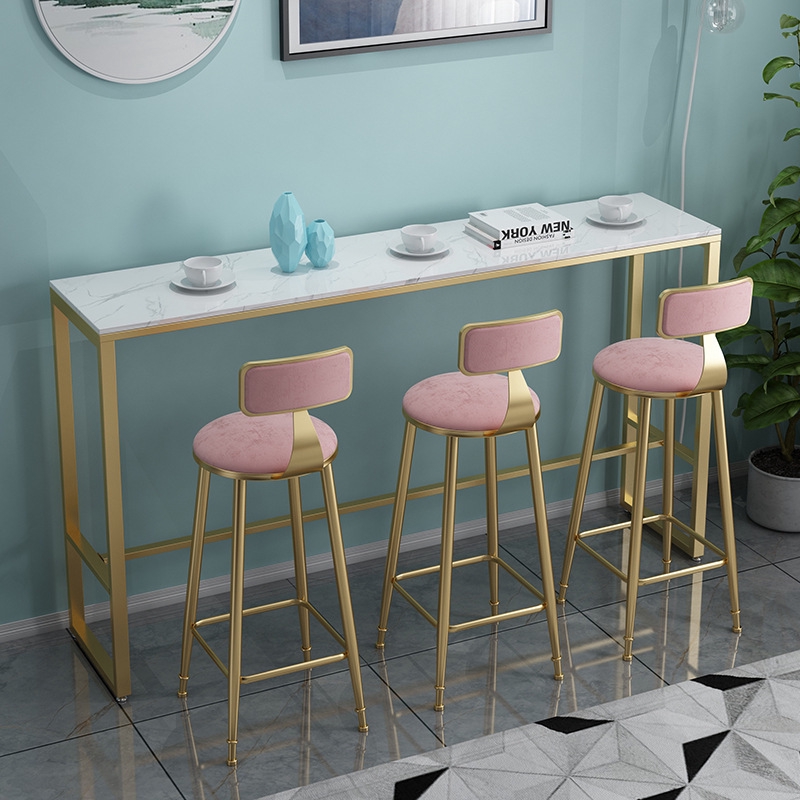 Marble Bar Table Milk Tea Drink Shop High Bar Table And Chair Home Bar Table Shopee Malaysia