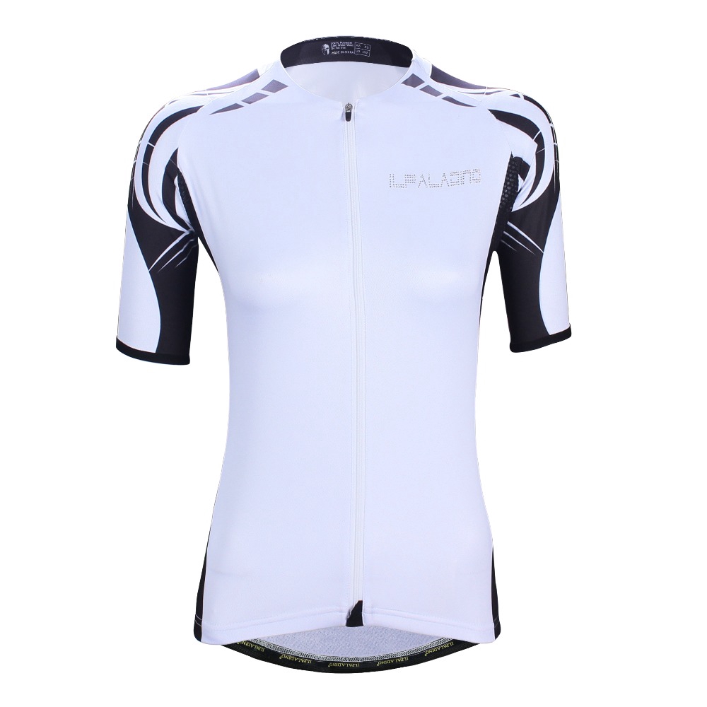 white cycling top