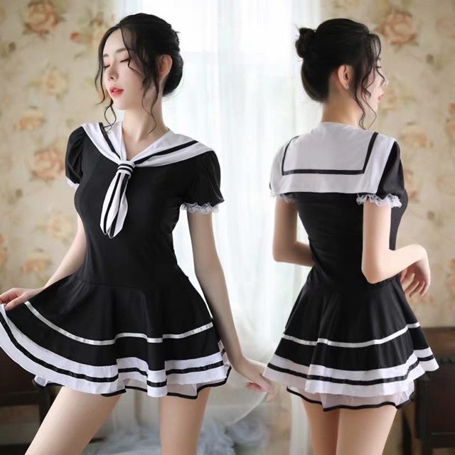 Free Size Japanese And Korean Style Cosplay Sailor Student Uniform 性感内衣制服 学生可爱套装