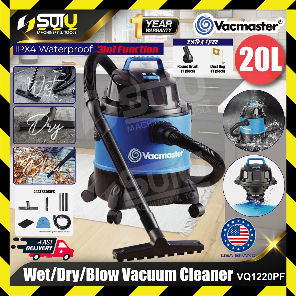 VACMASTER VQ1220PF 20L 3in1 Heavy Duty Vacuum Cleaner / Vakum / 吸尘器 1250W ( Wet / Dry / Blow )