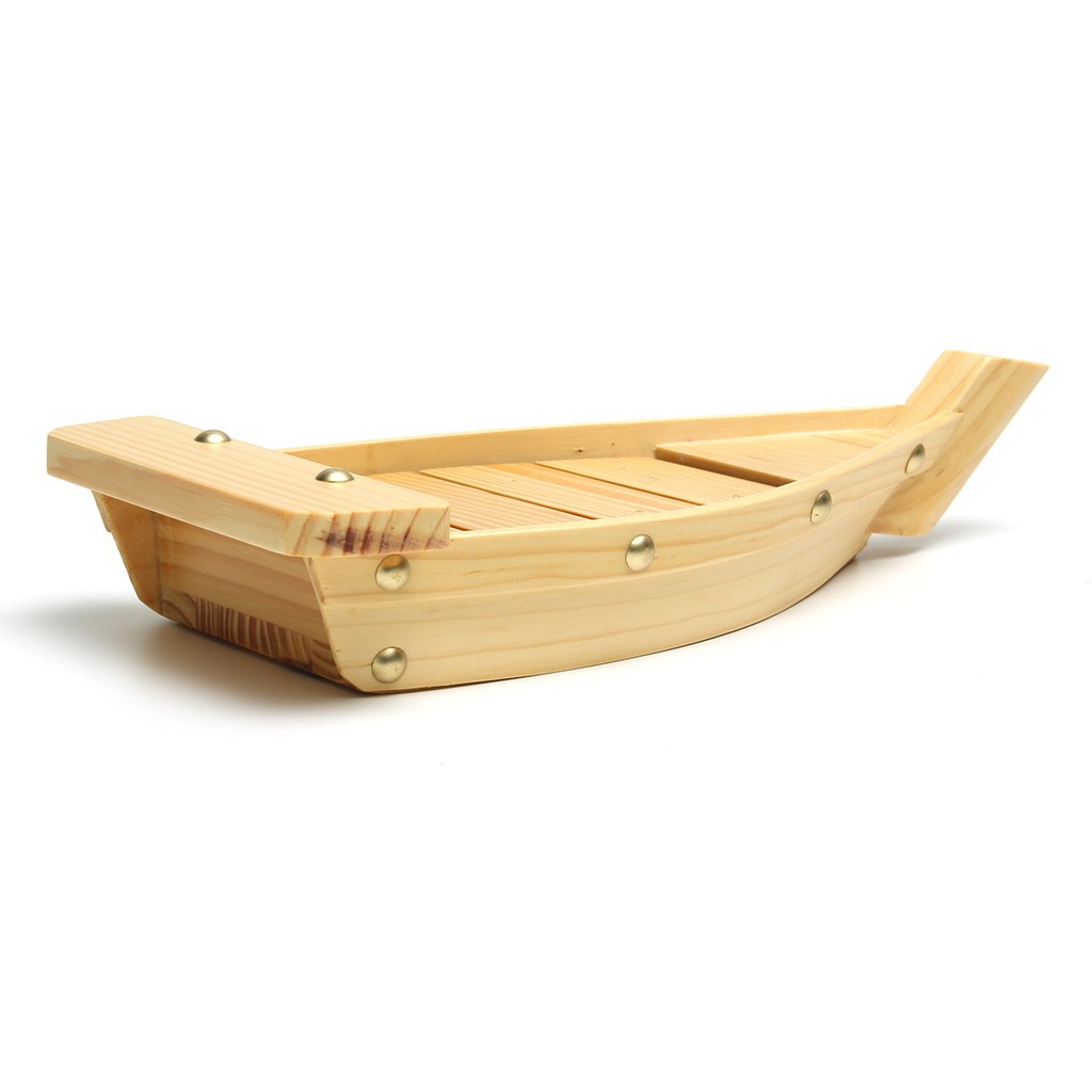 Ekool Available Wooden Sushi Boats Sashimi Platter Tray Serving