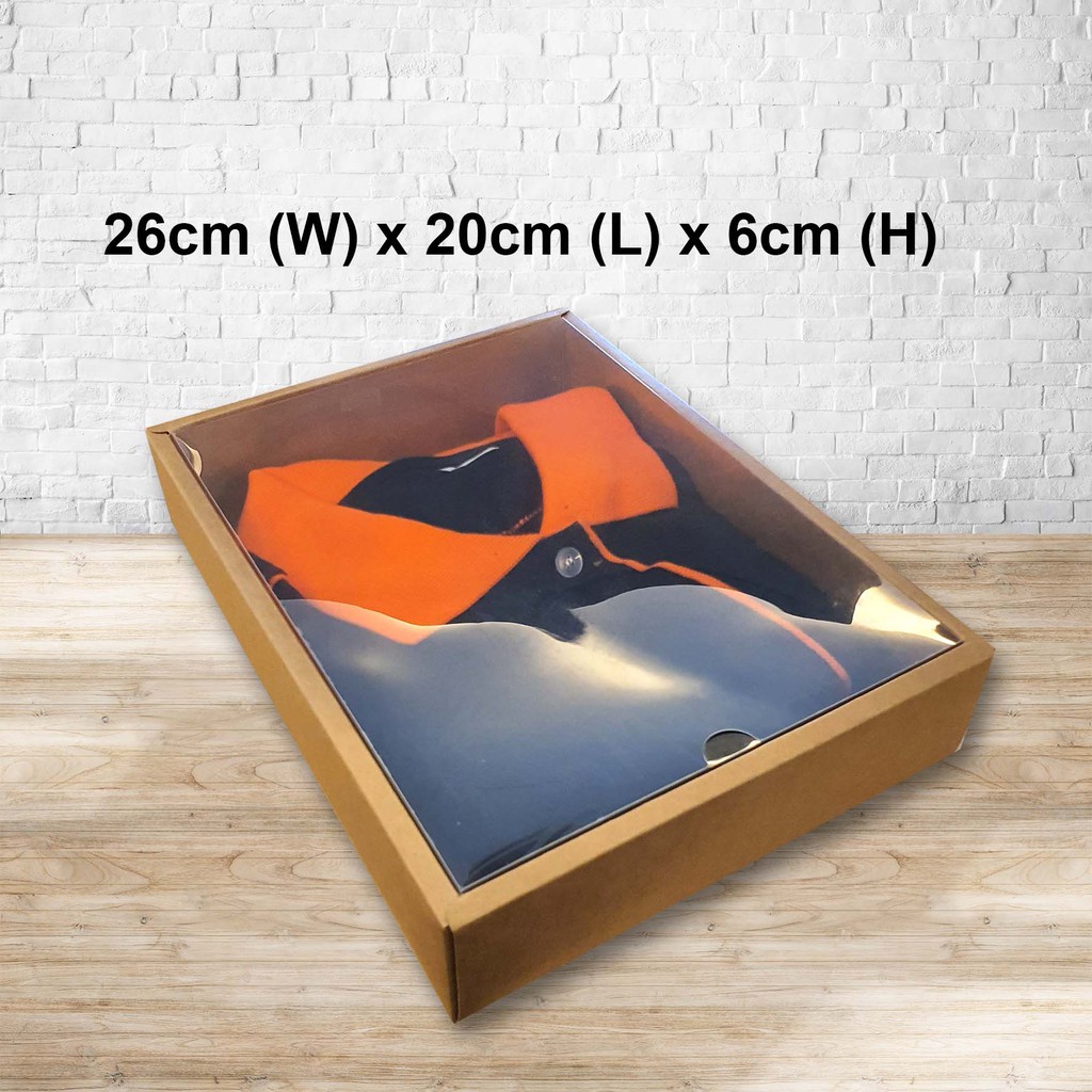 26x20x6 Plastic PVC Display Brown Gifts Box Transparent Gift Box