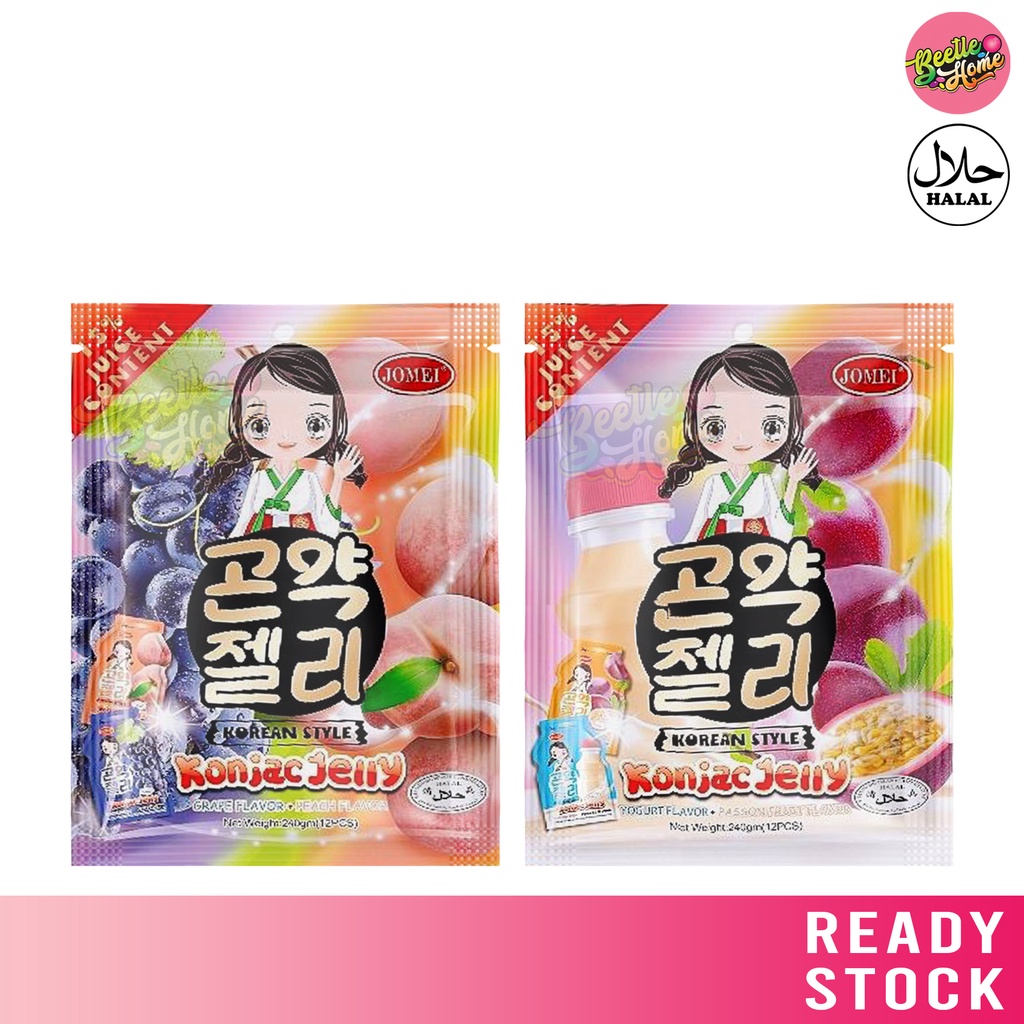 Jomei Korean Style Konjac Jelly 240g (12Pcs) Yogurt Passion Fruit Grape ...