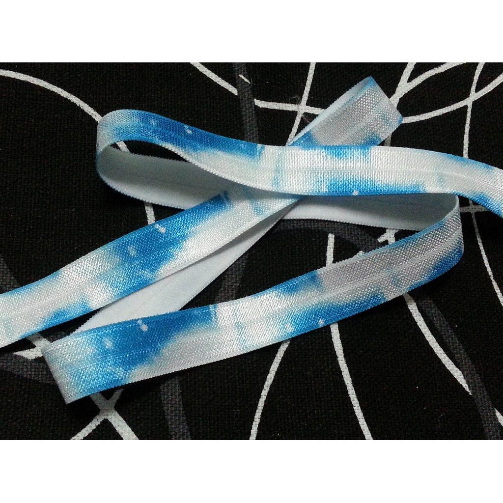 Foe Fold Over Elastic Diy Ribbon Hairties Headband Bluely White 5m