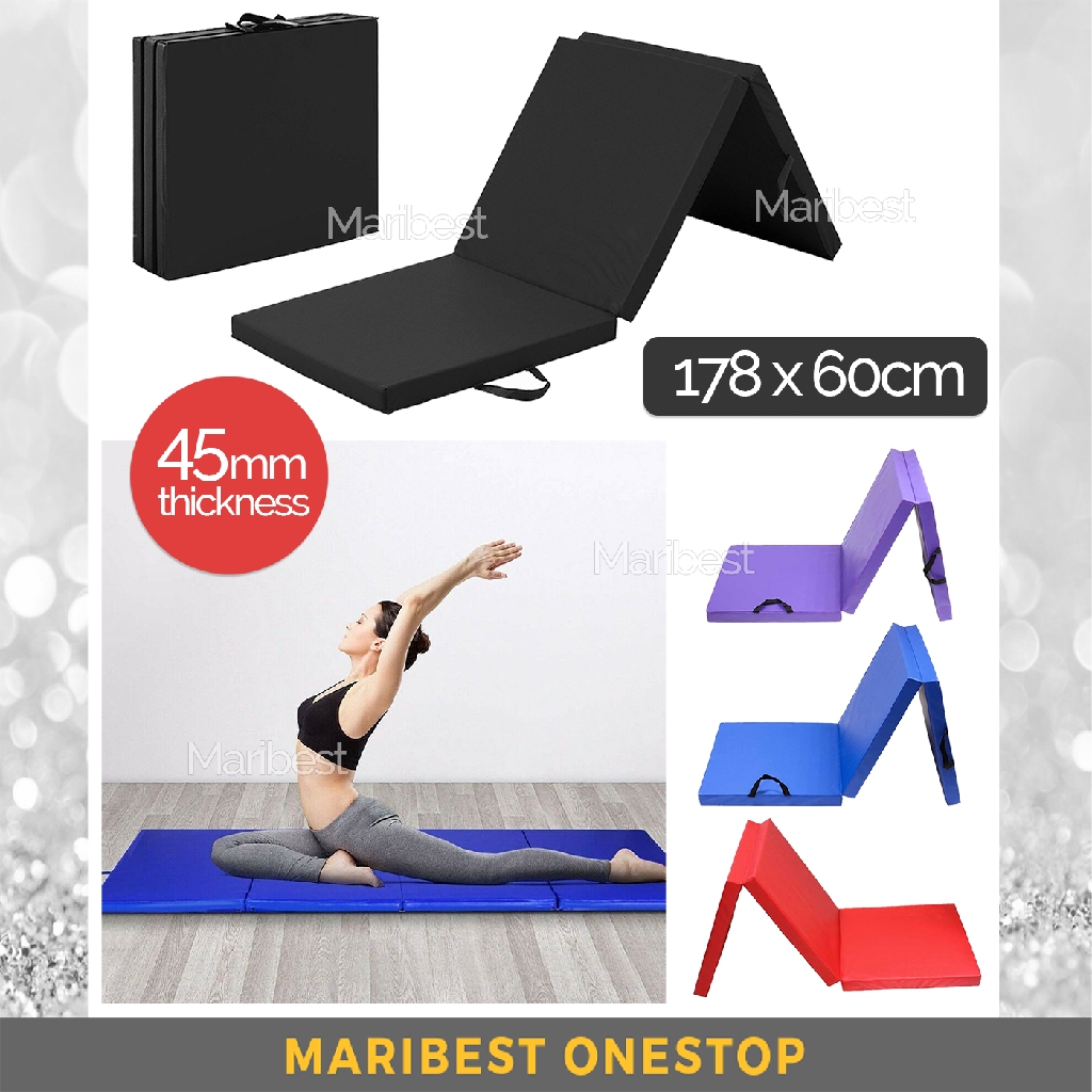 45MM Thick Folding EPE Foam Mat Exercise Yoga Gymnastic Tumbling Mattress Gym Mat Acrobatic Martial Arts (Random Colour)