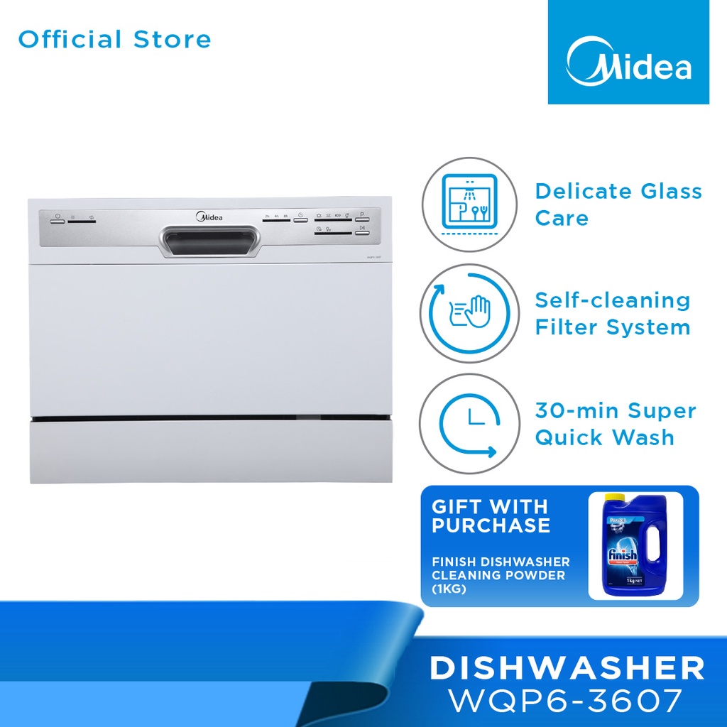 Midea WQP63607 Table Top Dishwasher With 6 Place Settings Shopee