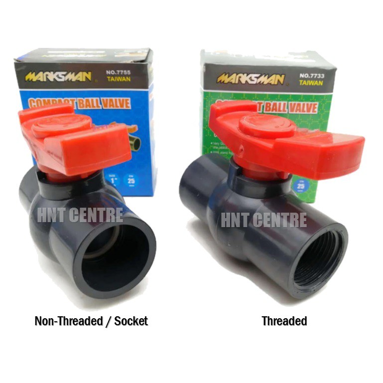 PVC BALL VALVE SOCKET END OR THREADED (1/2", 3/4", 1", 1 1/4", 1 1/2