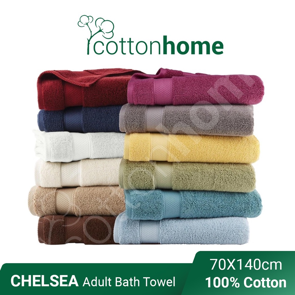 Cape-Tn Bath Towel: Tuala Mandi tebal 100% Natural Fine Cotton 70x140 cm /READY STOCK/Water Absorbent/Best Sellerl