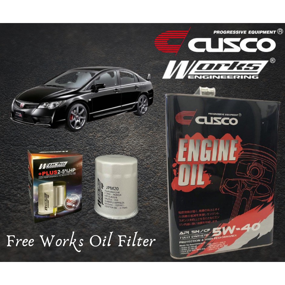 HONDA CIVIC FD 20062012 CUSCO JAPAN FULLY SYNTHETIC ENGINE OIL 5W40 SN