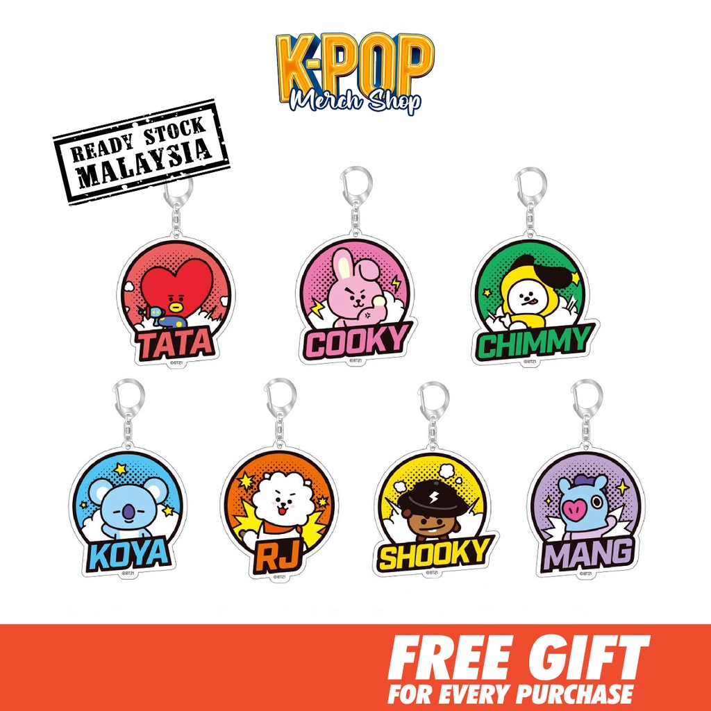 Kpop Merch BTS BT21 Seventeen Keychain Keyring Key Chain Ring