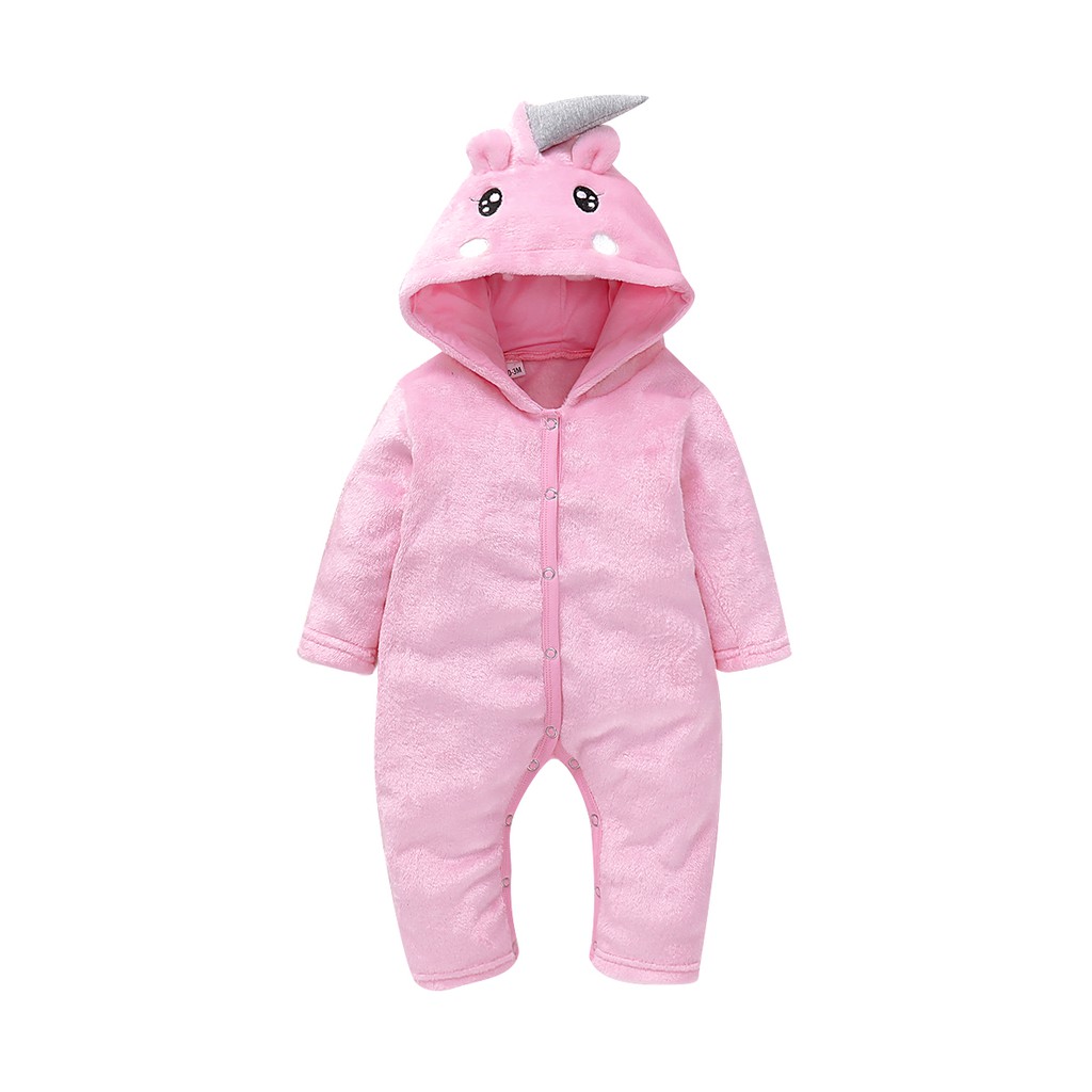 Infant Baby Cute Cartoon Sheep Snowsuit Warm Fleece Hoodie Jumpsuit Outwear