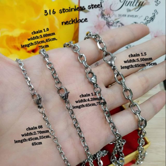 316 stainless steel chain *不锈钢万字项链*Rantai Leher