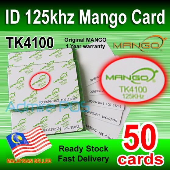 50 cards of Genuine MANGO RFID Proximity ID 125khz TK4100 Thin Card 125 khz