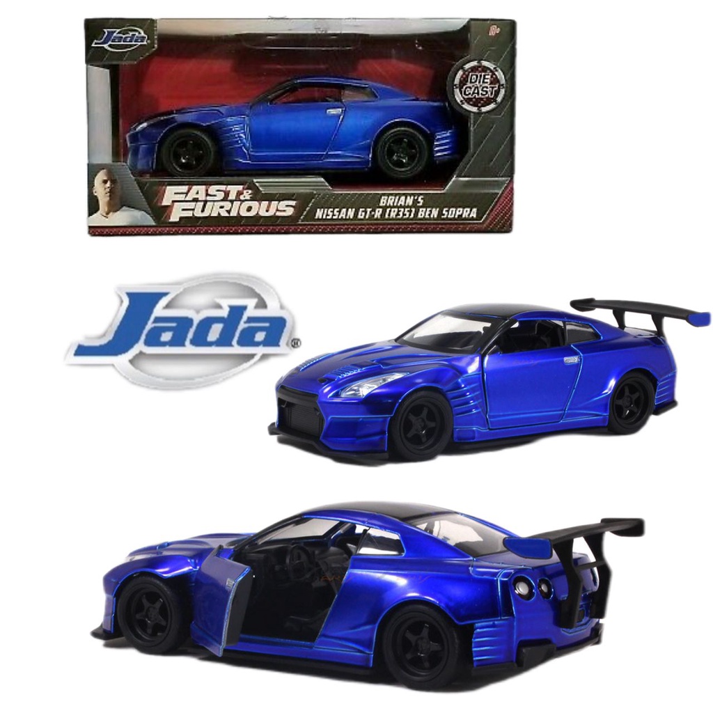 Original Jada 1:32 Fast & Furious Brian's Nissan GT-R [R35] Ben Sopra Diecast Car Ready Stock In Malaysia