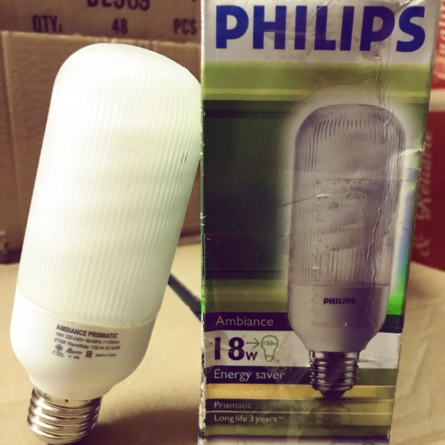 2 X Ambiance  Philips Energy saver Ecotone 827 warm white 12w 16w BC B22 ES E27