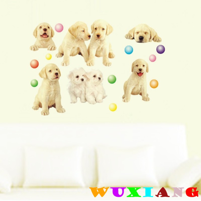 Wuxiang Kartun Anjing Wallpaper Home Decor Sticker Wallpaper
