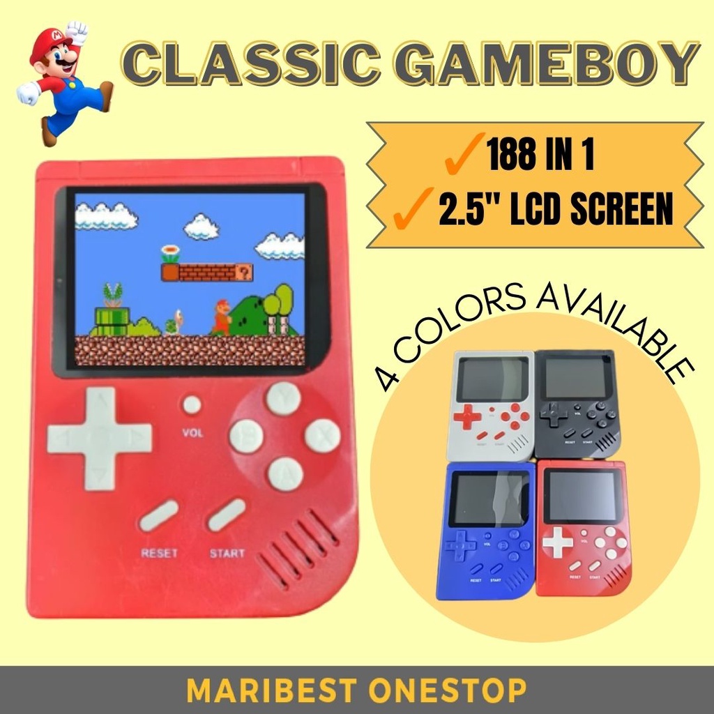 188 In 1 Classic Gameboy Video Games Game Console Super Mario Game Boy Mini Gameboy Retro Game Console Gameboy Murah