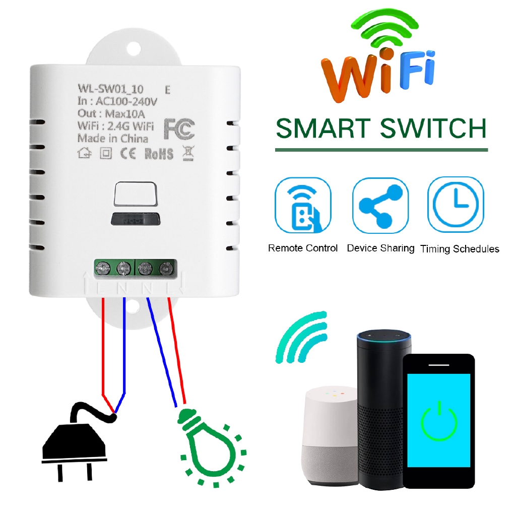 Wifi Smart Switch App Remote Control Share Timer For Ewelink For