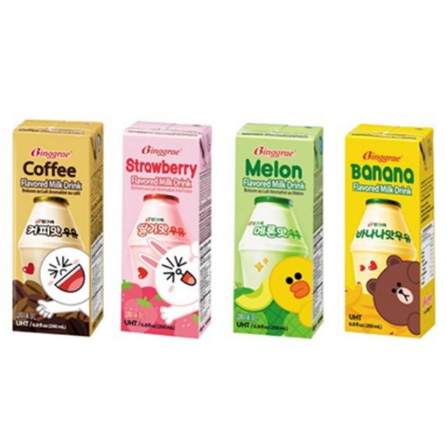 Binggrae Banana/Melon/Strawberry/Coffee Milk 200ML | Shopee Malaysia