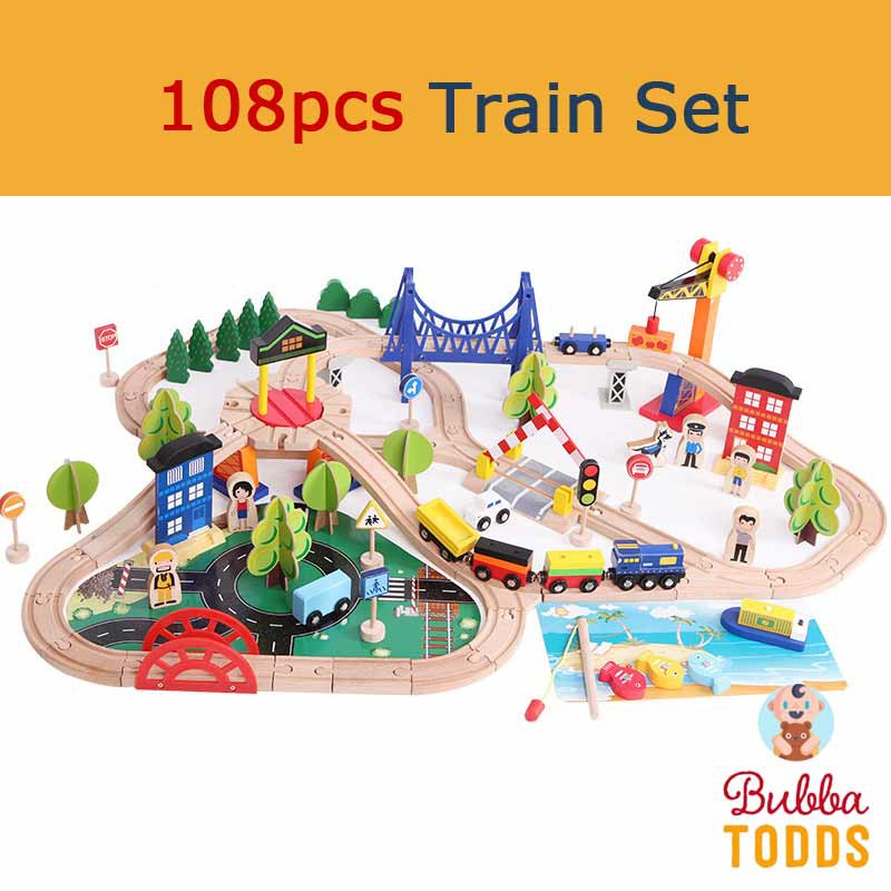 early learning wooden train set