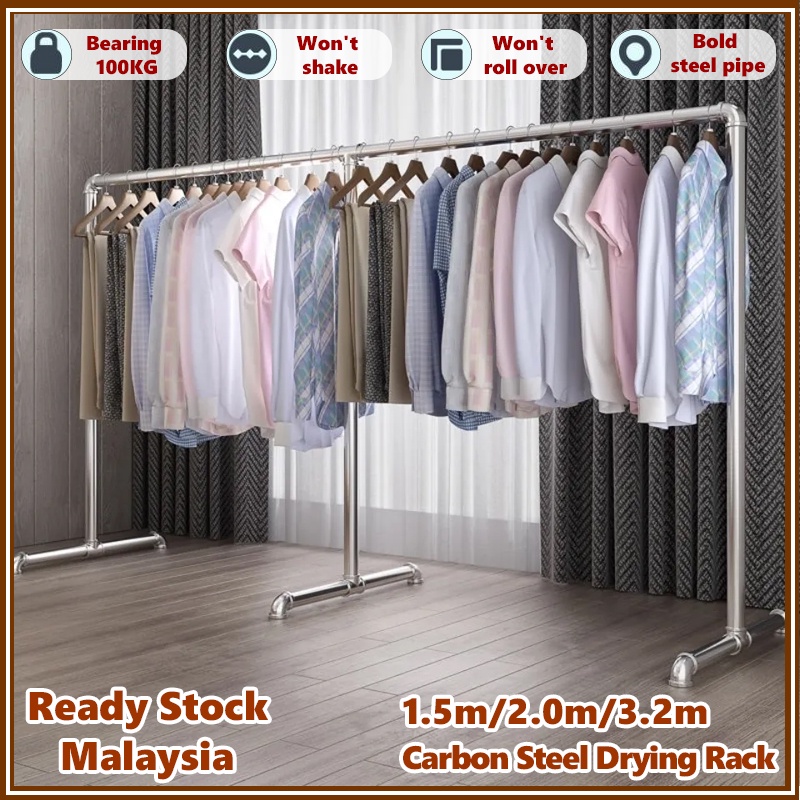 Ready stock 3.2m rak baju besi/stainless steel clothes hanger drying ...