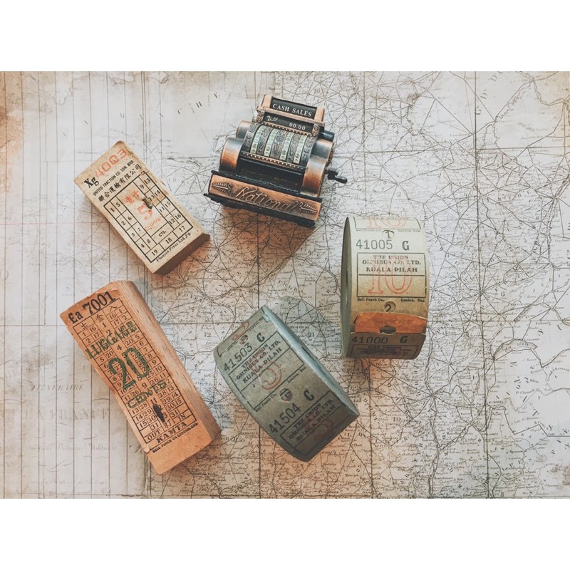 Vintage British Malaysian bus ticket roll by Bell Punch London Co.