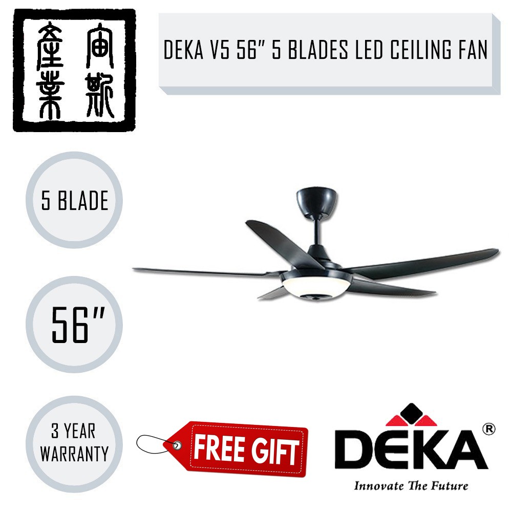 Deka V5 56 5 Blade 22w Led Light 4 Speed Ceiling Fan