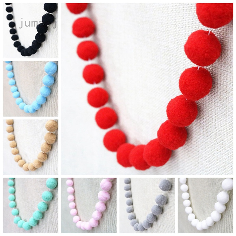 2M Wool Felt Ball Garland Pom Pom Hanging String Bunting Banner Xmas Party Decor 
