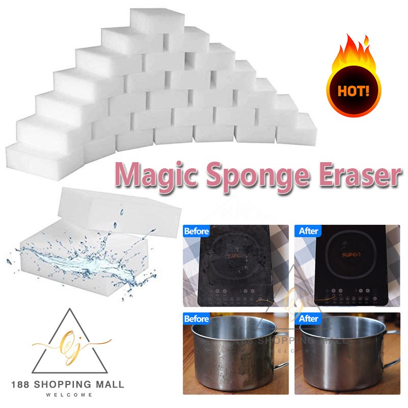 Melamine Sponge Magic Sponge Eraser Kitchen Melamine Sponge Cleaner Cleaning Sponge for Office Bathroom 魔术海绵橡皮擦 纳米清洁海绵