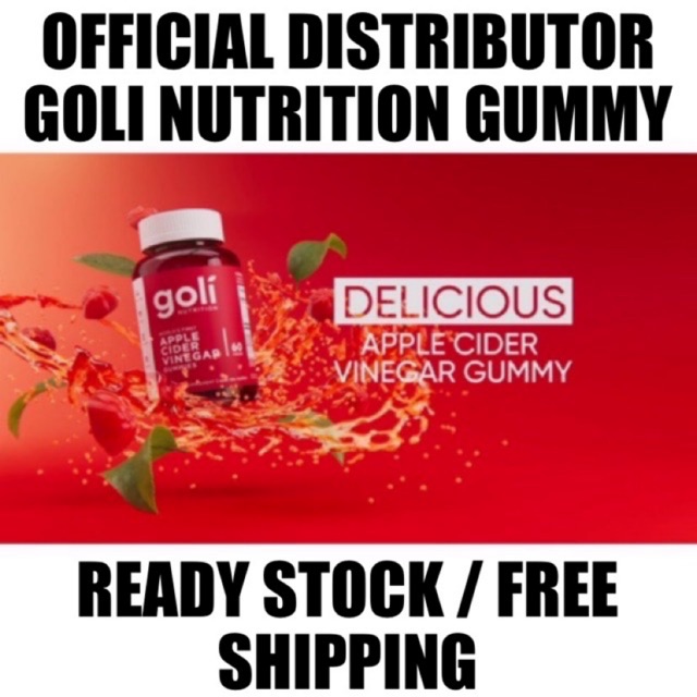 🇲🇾OFFICIAL DISTRIBUTOR🇺🇸 GOLI NUTRITION APPLE CIDER VINEGAR GUMMIES 60S