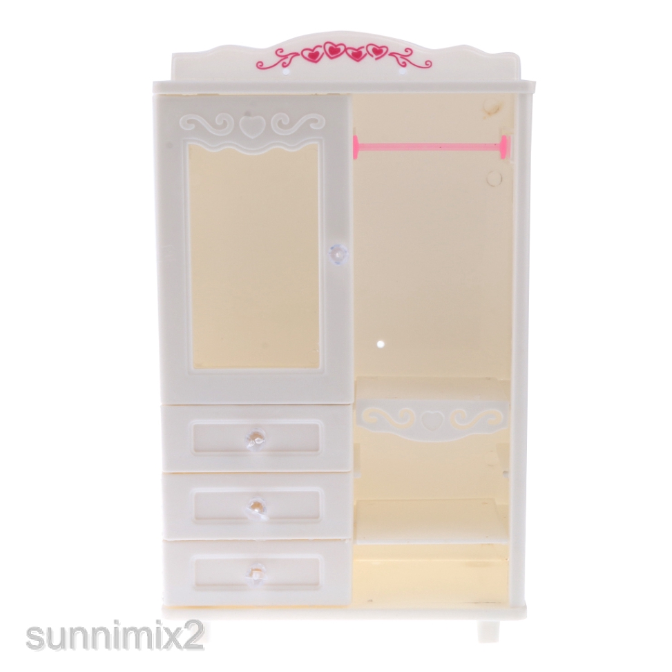 Dollhouse Furniture Wardrobe Doll Clothes Storage Cabinet