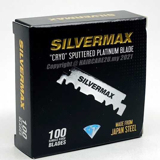 Euromax (SILVERMAX) Platinum Coated Single Edge Razor Blades 100pcs BOXED Smooth & Very Sharp Suitable for Barbershop
