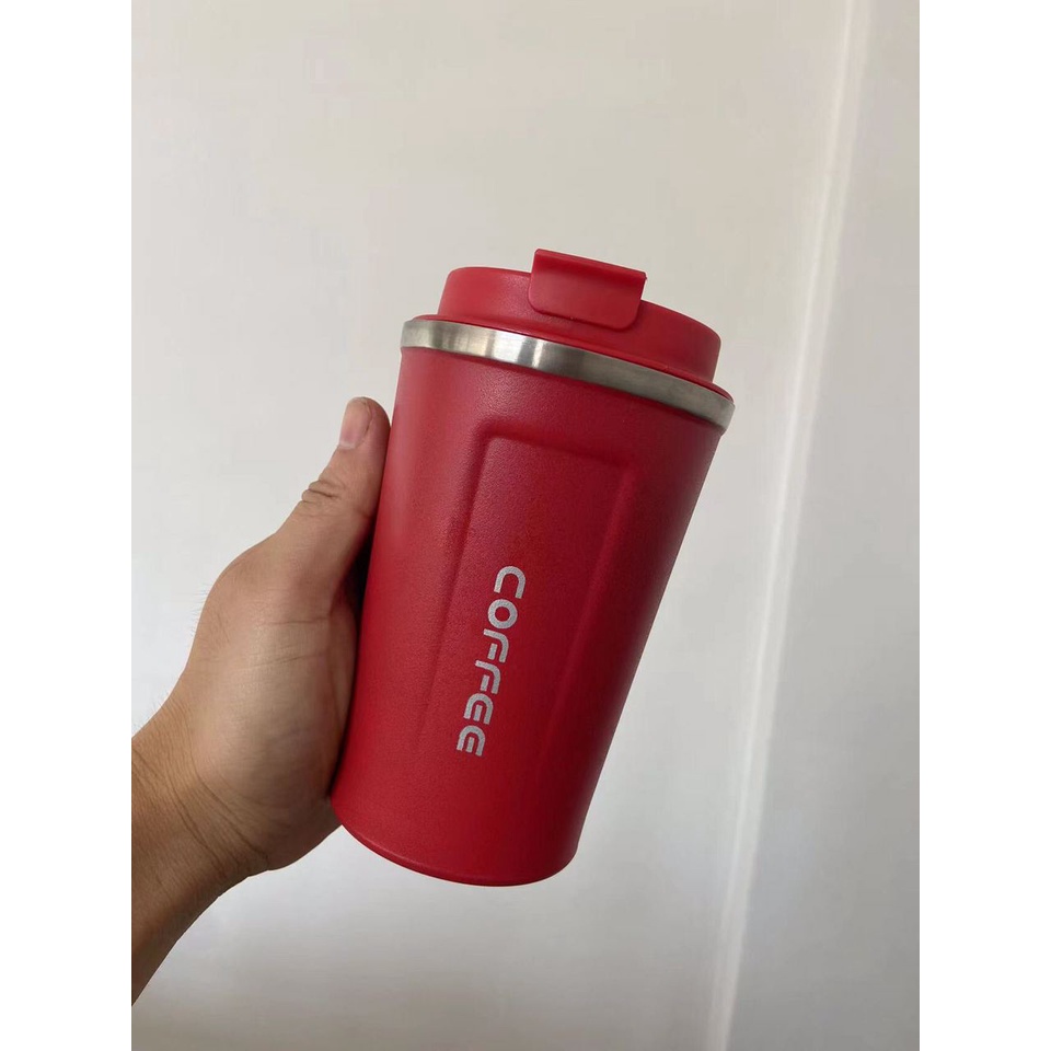 510ml Thermos Coffee Mug Stainless Steel Coffee Cup Vacuum Flask Thermal Tumbler Insulated Cup Water Bottle Portable Leak-Proof Travel Mug Black