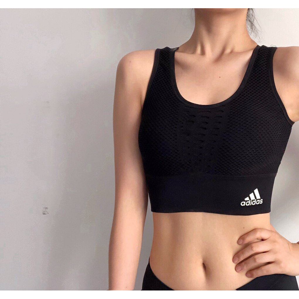 Adidas Women Sports Bra Yoga Fitness Padded Athletic Vest Shopee Malaysia